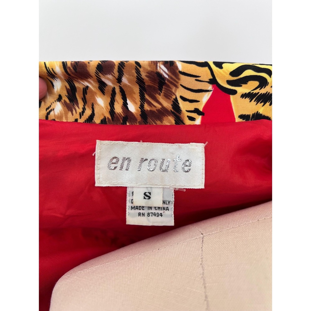 Vintage 90s Animal Print Jacket Silk Tiger Funky Streetwear Mob Wife Small - Picture 7 of 10